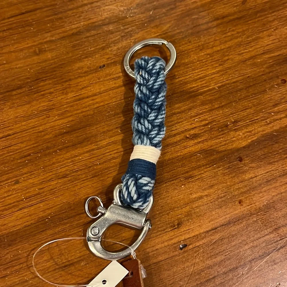 Polo Ralph Lauren FOB Cotton Keychain Key Chain Nautical Indigo Blue lanyard
